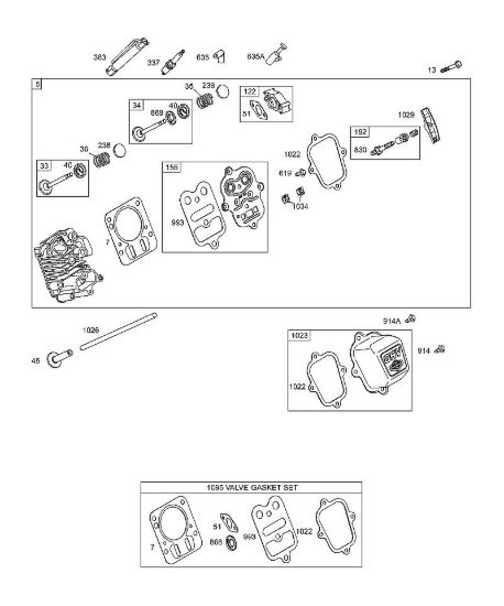 I - Testata, kit/guarnizioni valvola, valvole B&S - 12 €¦ 126492-0165-E1 brand Stihl